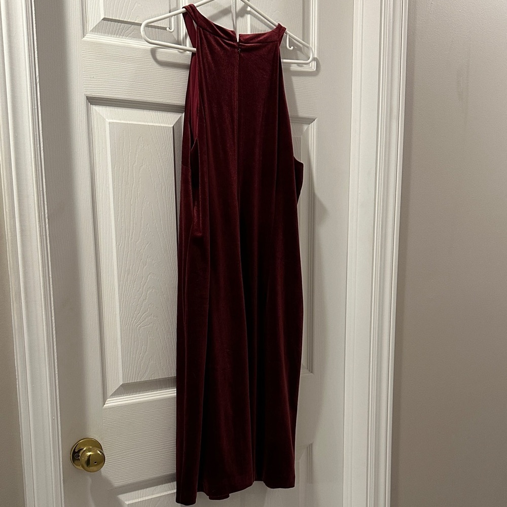 NINE WEST Velvet Wine Dress Sz 16 Formal Feminine Elegant Date Night Wedding EUC - Picture 4 of 8